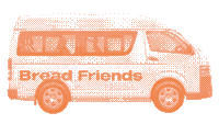 a van with the words bread friends on it